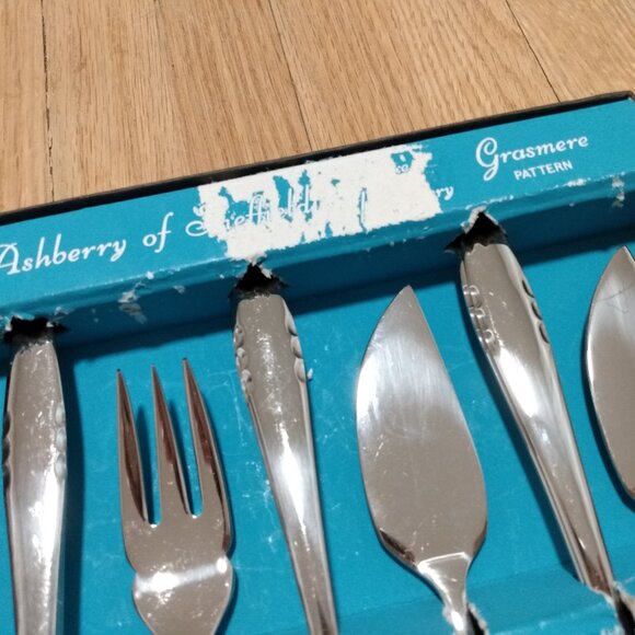 Vintage Ashberry of Sheffield Grasmere Fish Eaters Knives & Forks Set of 10 Piec - Picture 6 of 10